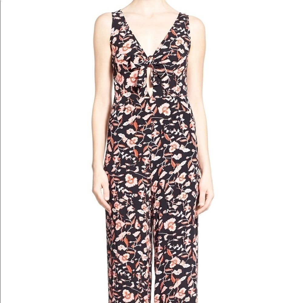 MINKPINK crafty critters floral tie front jumpsuit